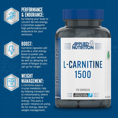 Applied Nutrition L-Carnitine 1500 ‚Äì 120 Capsules | Supports Fat Metabolism & Energy