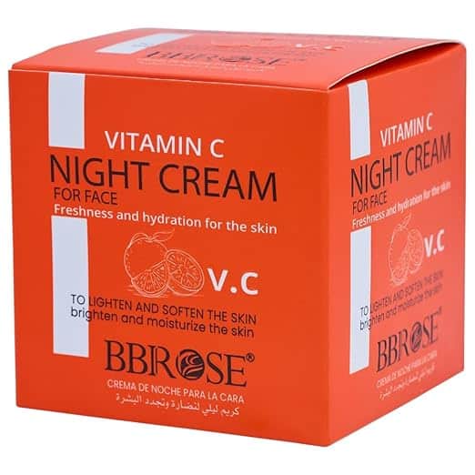 BBROSE Vitamin C Night Cream (50ml) | Brightens & Hydrates Skin | Enhances Fairness & Softness | Deep Moisturization for a Radiant & Even-Toned Complexion - Pinkbliss