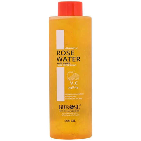 BBROSE Vitamin C Rose Water Face Toner (500ml) | Skin Refreshing & Hydrating Formula | Maintains Moisture Balance, Tightens Pores & Enhances Skin Glow - Pinkbliss