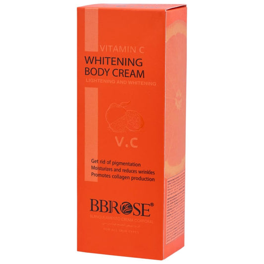 BBROSE Vitamin C Whitening Body Cream (185ml) | Skin Lightening & Brightening | Fades Pigmentation, Moisturizes & Reduces Wrinkles | Boosts Collagen for Smooth & Radiant Skin - Pinkbliss