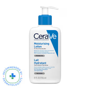 CeraVe Moisturizing Lotion For Dry Skin (236ml) ‚Äì Formulated With 3 Essential Ceramides And Hyaluronic Acid | Non-Comedogenic, Oil Free And Fragrance-Free Body Lotion - Pinkbliss