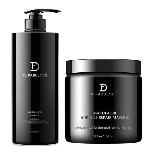 De Fabulous Marula Oil Shampoo and Masque (1000ml Combo)| Sulphate-Free | All Hair Types - Pinkbliss