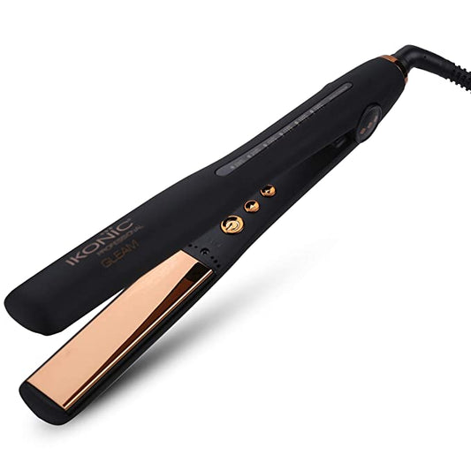 IKONIC GLEAM HAIR STRAIGHTENER WITH SUPER SLIM 1 INCH ROSE GOLD PLATES - Pinkbliss