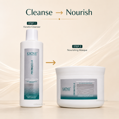 Krone Professional Proboto-X Keratin Cleanser 250ml And Nourishing masque 200ml Combo (Sulphate-Free)