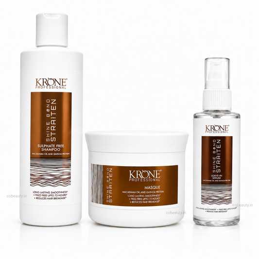 Krone Professional Shine Bond Straiten Sulfate free Shampoo mask 200ml Each & Serum 100ml