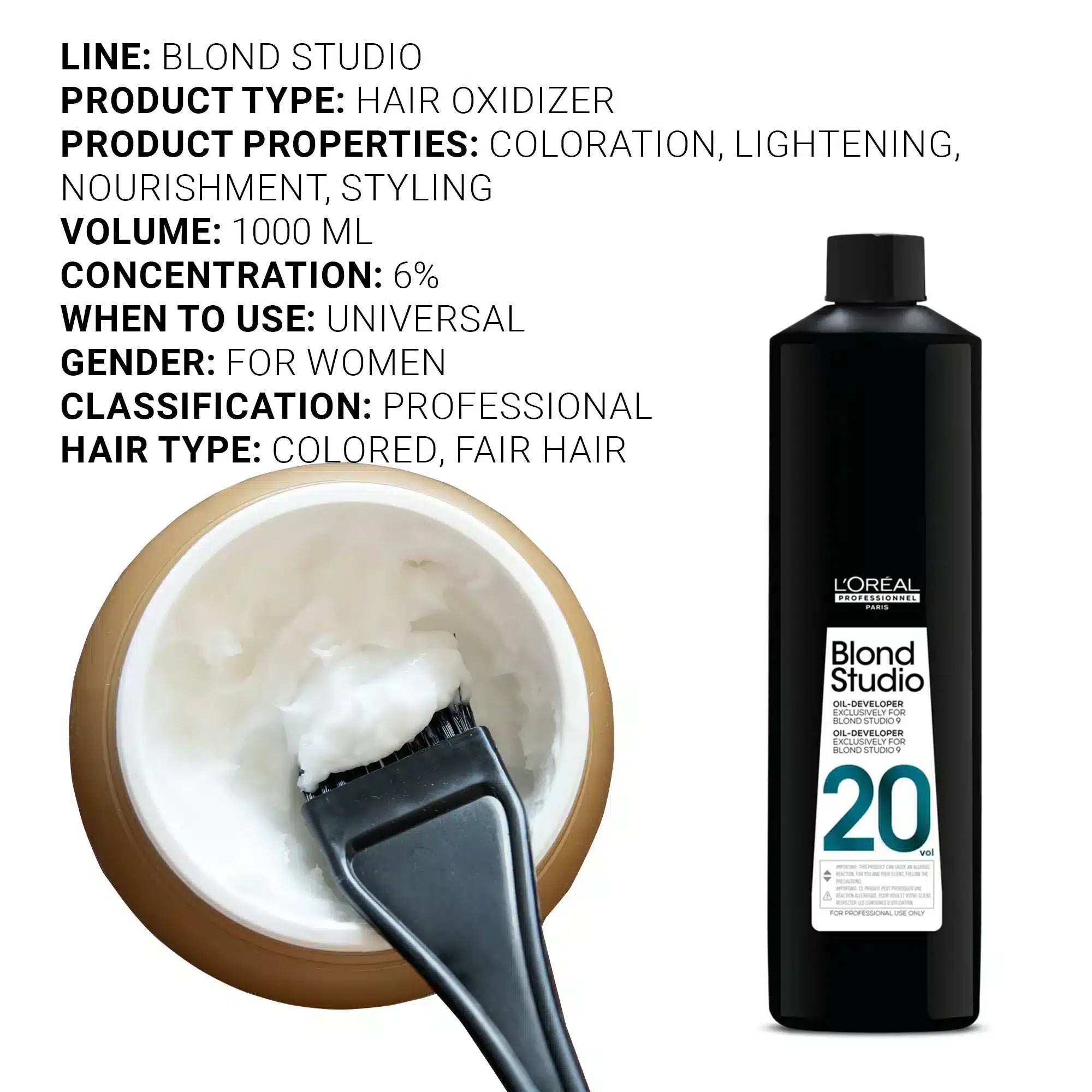 L‚ÄôOreal Professionnel Blond Studio 9 Oil Developer ‚Äì 20 Volume 6% (1000ml) - Pinkbliss