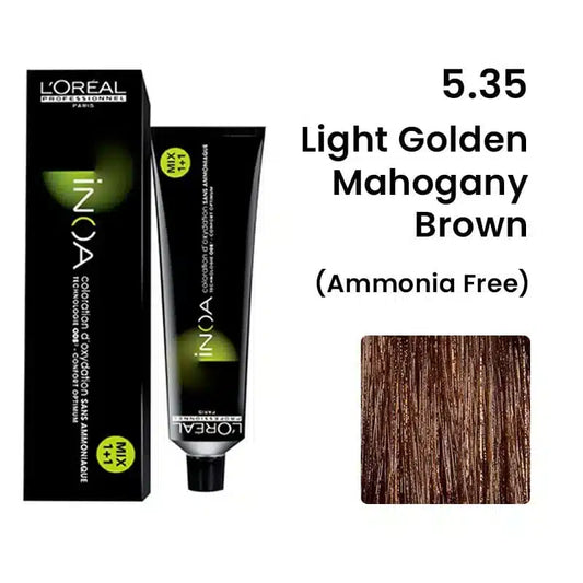 L‚Äôoreal Professionnel Inoa Ammonia Free Hair Color 5.35 Light Golden Mahogany Brown - Pinkbliss