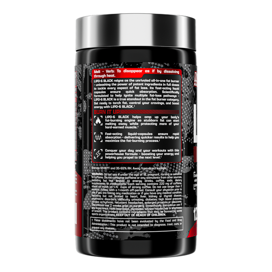 Nutrex Research Lipo 6 Black Powerful Weight Loss Support ‚Äì 120 Capsules - Pinkbliss