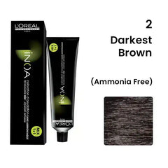 L‚Äôoreal Professionnel Paris INOA Ammonia-free Permanent Hair Color -2 (Darkest Brown) - Pinkbliss