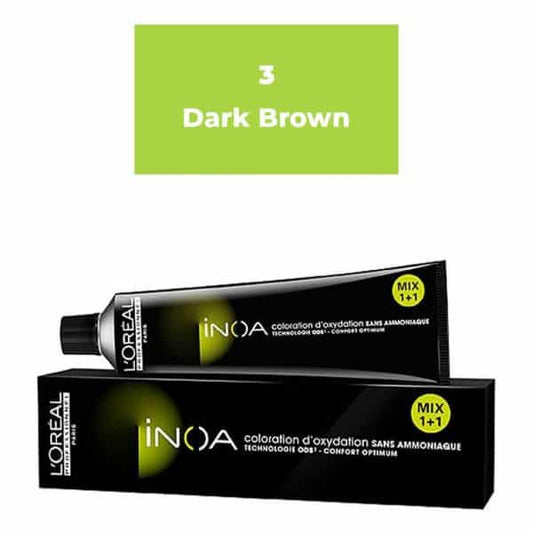 L‚Äôoreal Professionnel Paris INOA Ammonia-free Permanent Hair Color ‚Äì 3 (Dark Brown) - Pinkbliss