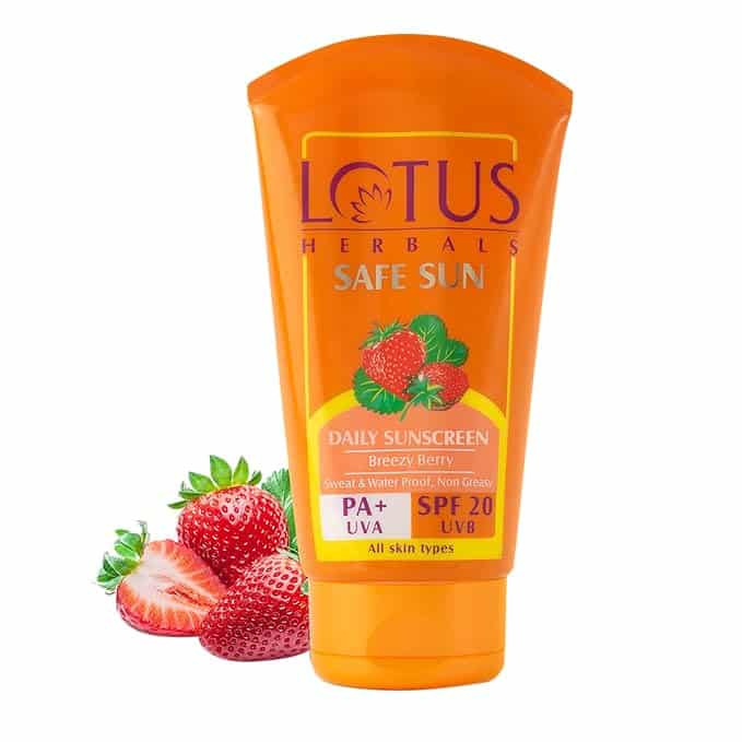 Lotus Herbals Safe Sun Daily Sunscreen Cream SPF 20 (100g) - Pinkbliss