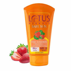 Lotus Herbals Safe Sun Daily Sunscreen Cream SPF 20 (100g) - Pinkbliss