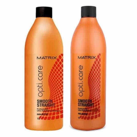 Matrix Opti.care Smooth Straight Shampoo 1000ml and Conditioner 980ml (New packing) - Pinkbliss