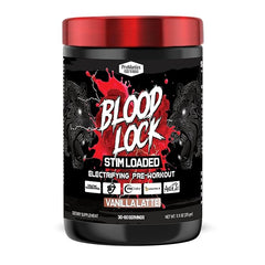 Promaniax Blood Lock Stim Loaded Blood Lock Pre-Workout, 60 Servings (315g), Vanilla Latte Flavour - High Potency Energy, Focus & Muscle Pump