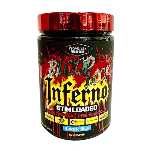 Promaniax Blood Lock Stim Loaded Inferno Pre-Workout 60 Servings (315GM) – Electric Blue