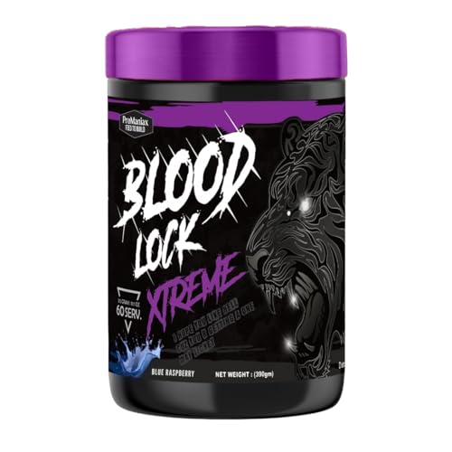 Promaniax Blood Lock Xtreme Elite Pre-Workout Supplement – 60 Servings (Blue Raspberry, 315gm)