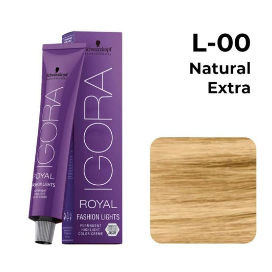 Schwarzkopf Professional IGORA Royal Fashion Lights Permanent Highlight Color (L-00 Natural Extra) - Pinkbliss