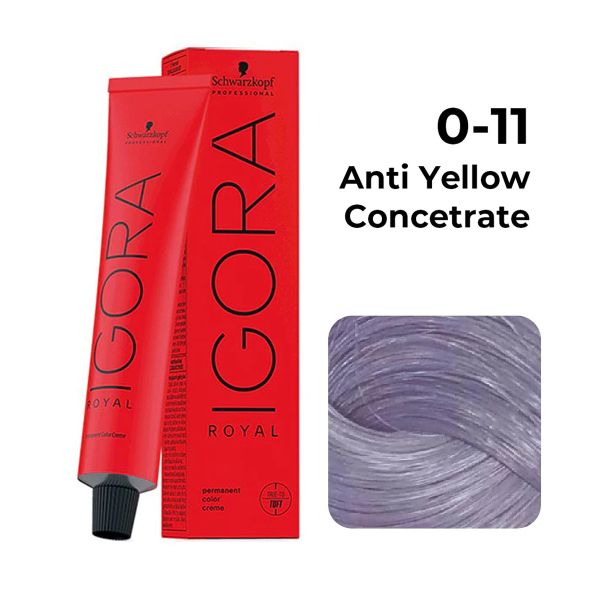 Schwarzkopf Professional Igora Royal Permanent Color (0-11 Anti Yellow Concetnrate) - Pinkbliss
