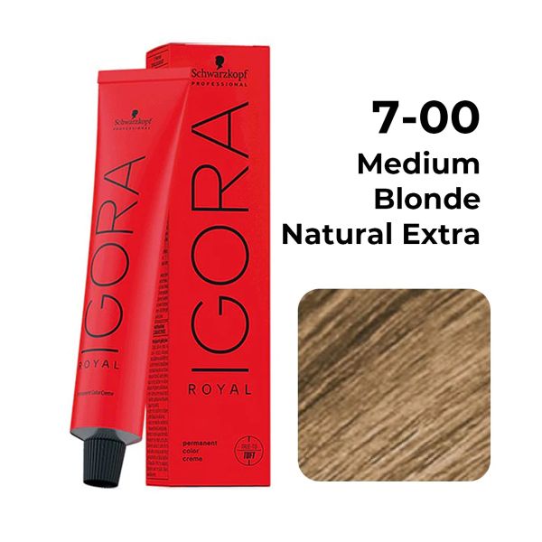 Schwarzkopf Professional Igora Royal Permanent Color Creme (7-00 Medium Blonde Natural Extra) - Pinkbliss