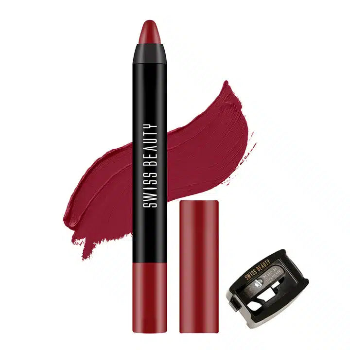 Swiss Beauty Stay on Matte Lip Crayon 24 shades - Ash Red - Pinkbliss