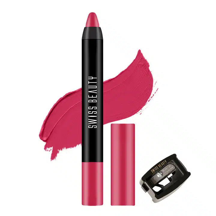 Swiss Beauty Stay on Matte Lip Crayon 24 shades - Fuchsia Pink - Pinkbliss