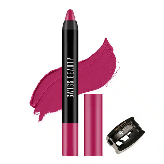 Swiss Beauty Stay on Matte Lip Crayon 24 shades - Plum Pick - Pinkbliss