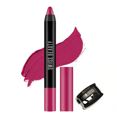 Swiss Beauty Stay on Matte Lip Crayon 24 shades - Plum Pick - Pinkbliss