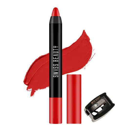 Swiss Beauty Stay on Matte Lip Crayon 24 shades - Red Flag - Pinkbliss