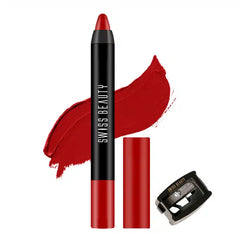 Swiss Beauty Stay on Matte Lip Crayon 24 shades - Red letter - Pinkbliss