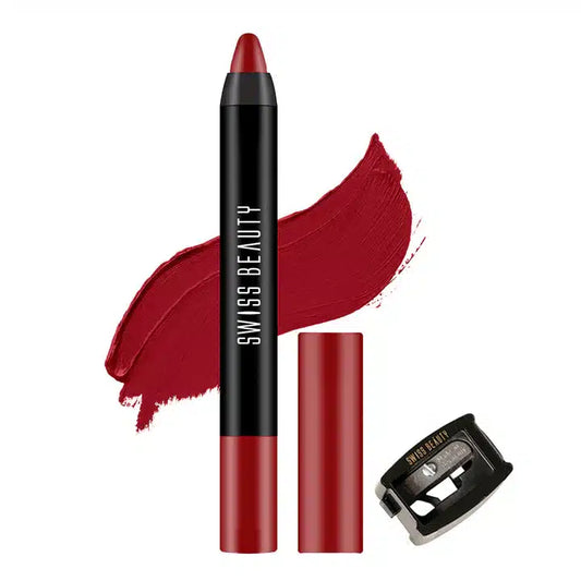 Swiss Beauty Stay on Matte Lip Crayon 24 shades - Smoke Red - Pinkbliss