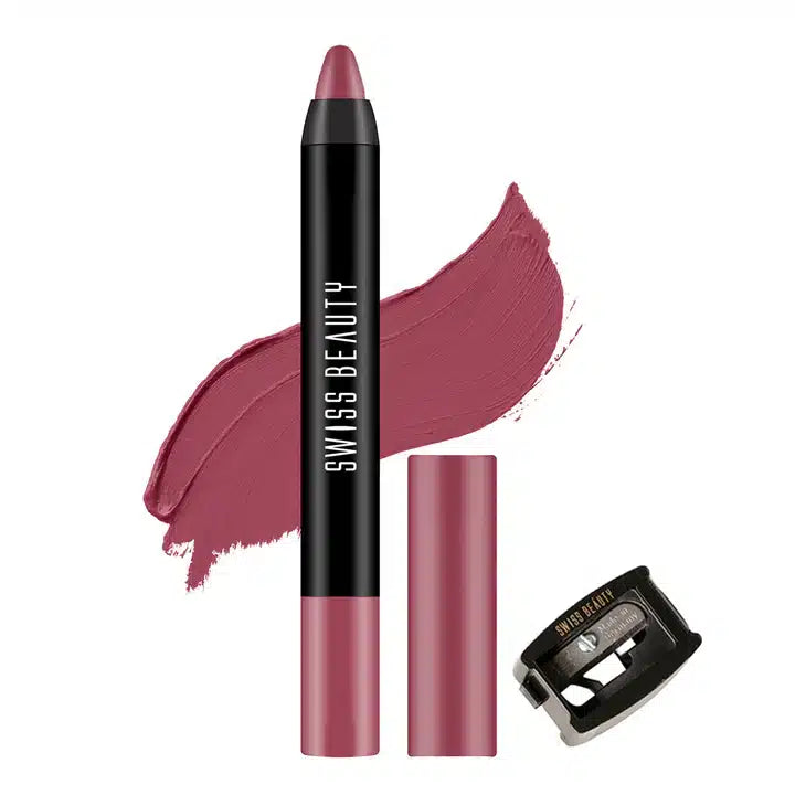 Swiss Beauty Stay on Matte Lip Crayon 24 shades - Mauve On - Pinkbliss