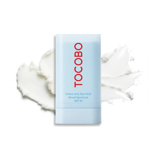 TOCOBO Cotton Soft Sun Stick SPF50+ PA++++ 19g Korean Sunscreen Stick | Matte Finish, Oil Control, Vegan, PEG-Free