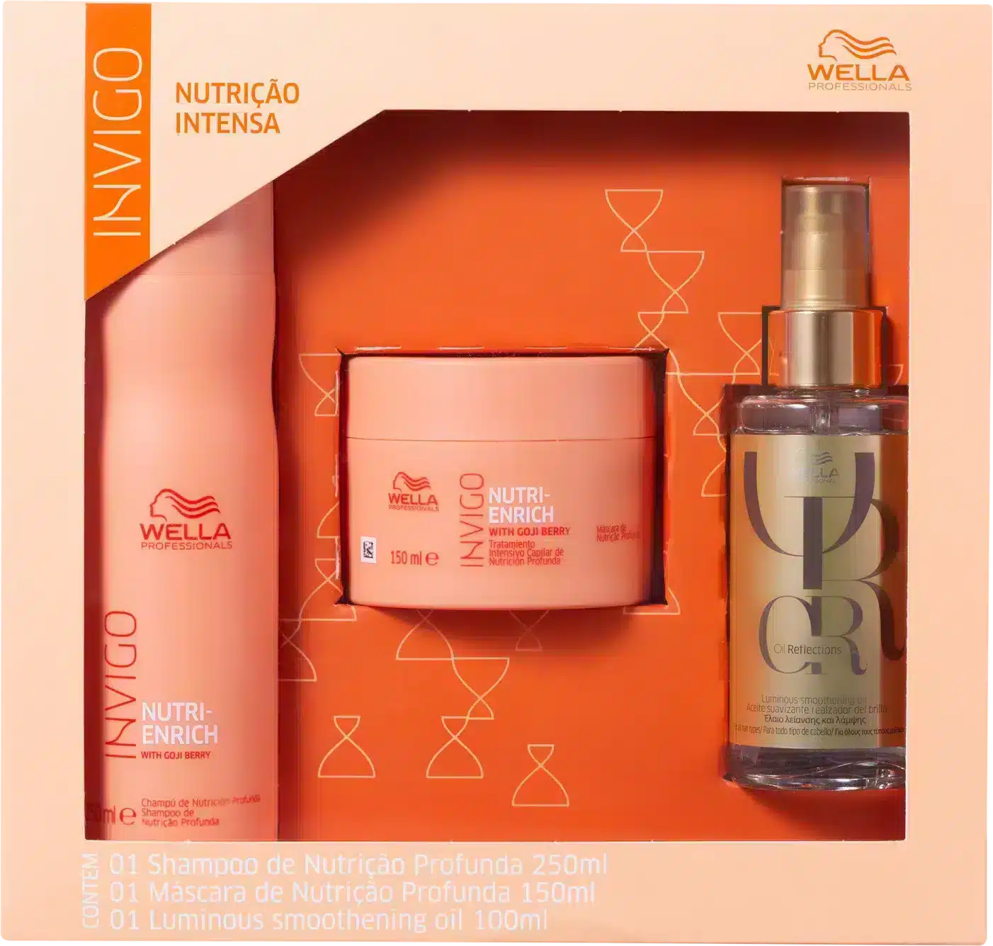 Wella Professionals Invigo Nutri Enrich Shampoo 250ml Mask 150ml and Oil reflection treatment 30ml - Pinkbliss