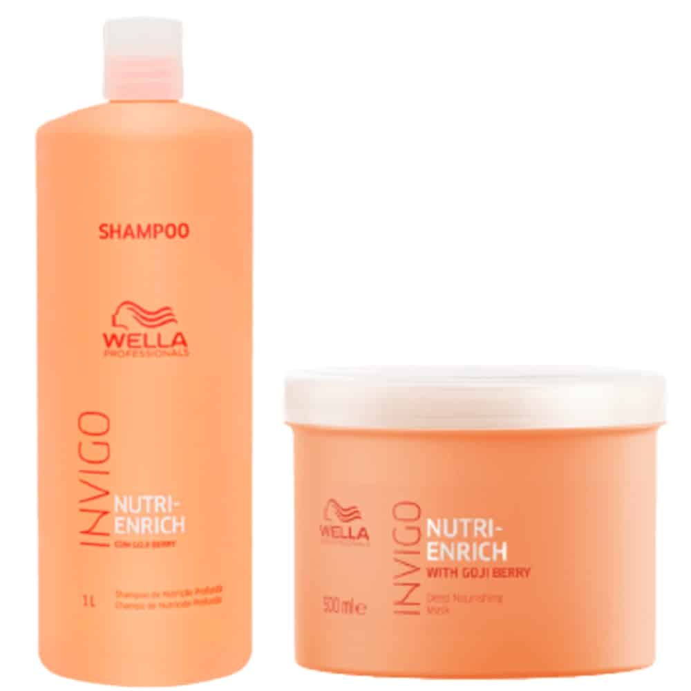 Wella Professionals Invigo Nutri Enrich Shampoo 1000ml and Mask 500ml - Pinkbliss