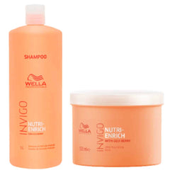 Wella Professionals Invigo Nutri Enrich Shampoo 1000ml and Mask 500ml - Pinkbliss