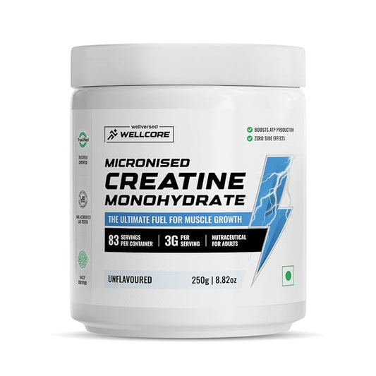 Wellcore Pure Micronised Creatine Monohydrate ‚Äì Unflavoured (250g, 83 Servings) - Pinkbliss