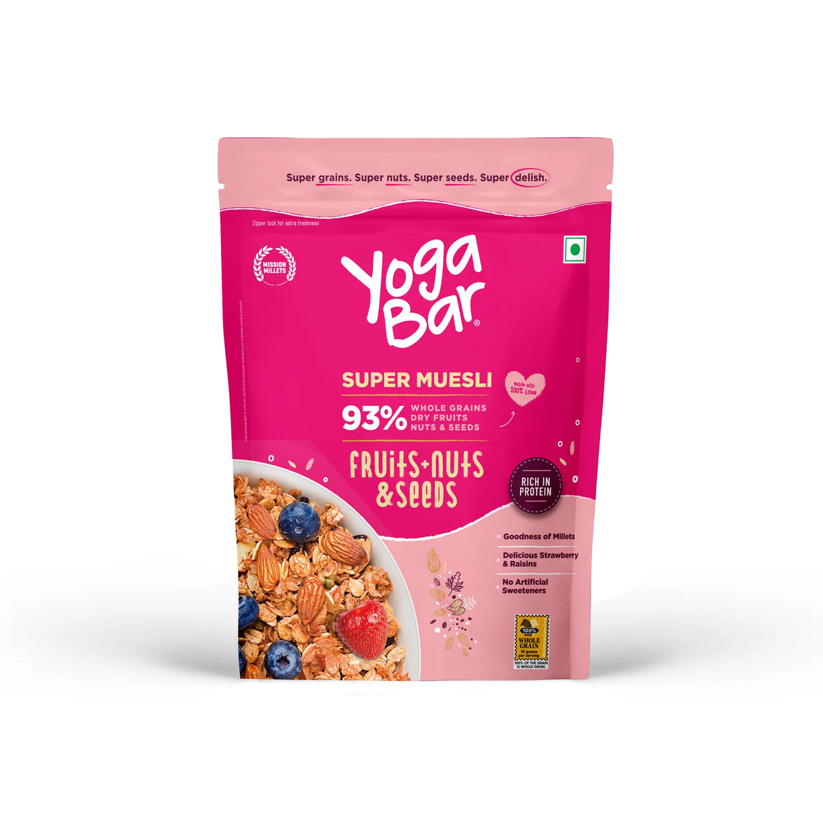 Yogabar 93% Fruits, Nuts & Seeds Muesli 400g