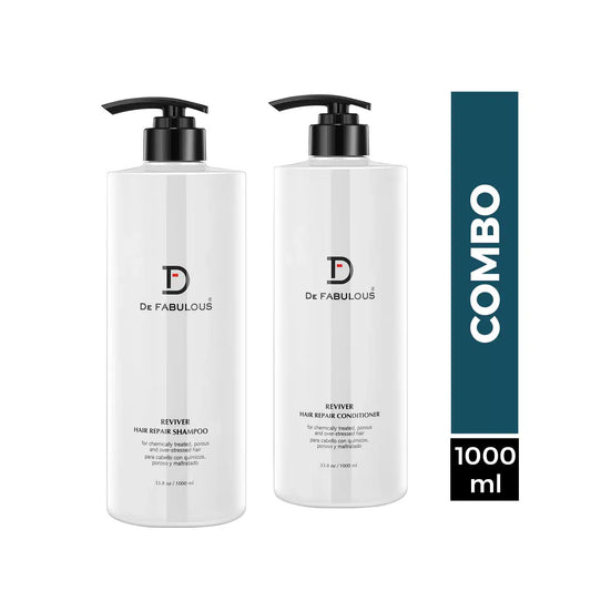 De Fabulous Reviver Hair Repair Shampoo & Conditioner Combo set 1000ml Each - Pinkbliss
