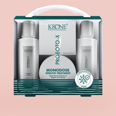 Krone Professional Monodose Keratine Treatment Kit 210ml+ 100g Hydrolyzed Protein & Argan oil infused - Pinkbliss