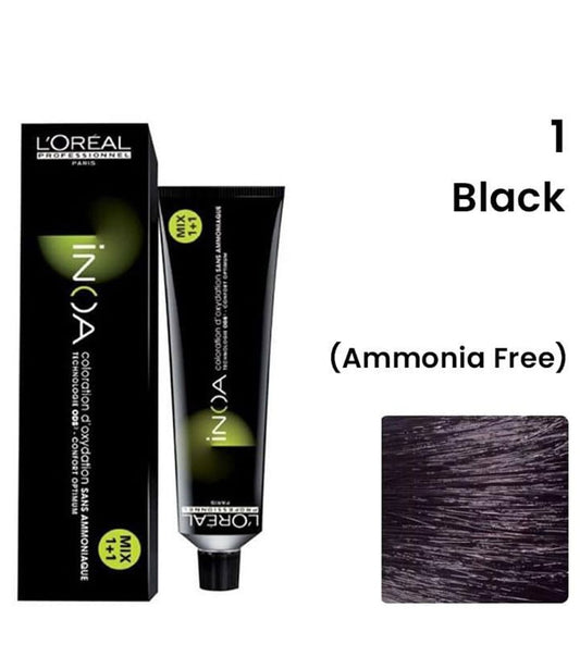 L‚Äôoreal Professionnel Paris INOA Ammonia-free Permanent Hair Color ‚Äì 1 (Black) - Pinkbliss