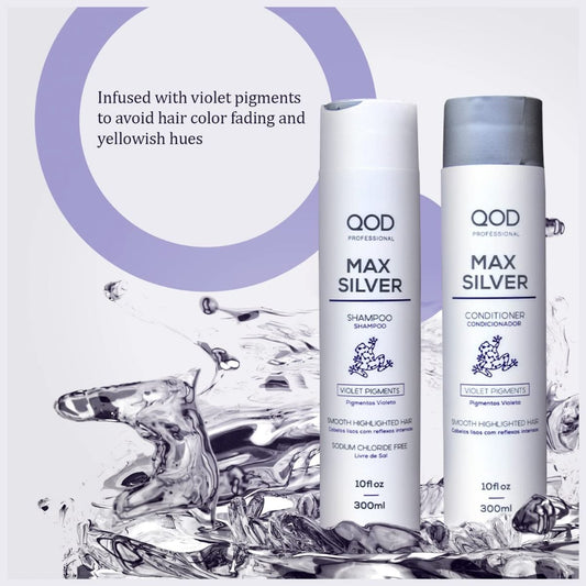 QOD Professional Max Silver Shampoo ‚Äì Conditioner 300ml Combo - Pinkbliss